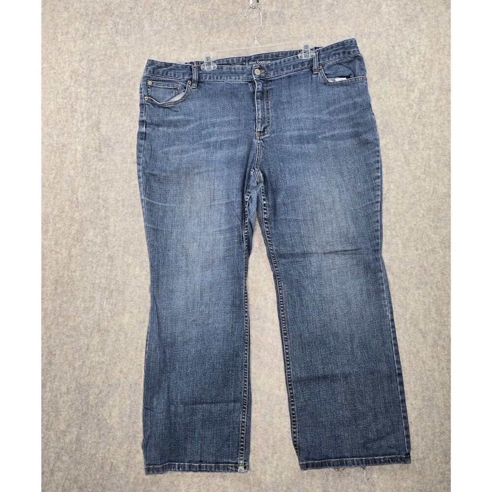 Liz Claiborne Womens Slim Bootcut Jeans Denim Size 24W Classic Fit Cotton Blend